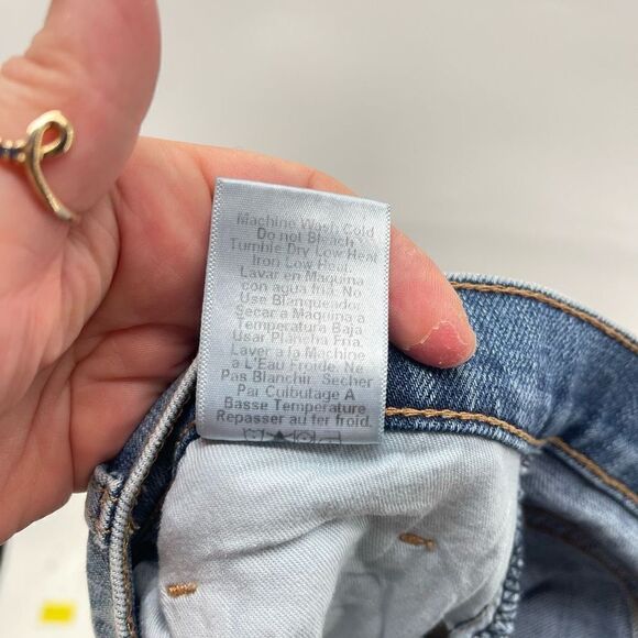 Current Elliott Womens Skinny Jeans Distressed Stretch Ripped Mid Rise Blue 27 - Picture 11 of 11